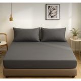 Meslina Home Lastikli Çarşaf – Tek Kişilik & Çift Kişilik Yatak Çarşafı 5 Renk Seçenekli - Gri - 180 x 200