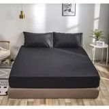Meslina Home Lastikli Çarşaf – Tek Kişilik & Çift Kişilik Yatak Çarşafı 5 Renk Seçenekli - Siyah - 180 x 200