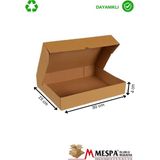 Meşpa Ambalaj 30X15X4 cm Pide ve Lahmacun Kutusu – Dayanıklı Karton - 100 Adet - Kahverengi