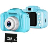 Mesro Store Mini Eğitici Çocuk Dijital Fotoğraf Makinesi Oyun+Video+Fotoğraf Çekimi 8 GB SD KART - Mavi