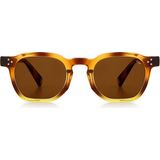Mess Frames Lowkey Demibrown Kahverengi Asetat Unisex Güneş Gözlüğü - Kızıl Kahve