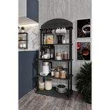Messer Dekoratif Masivo Kahve Köşesi Coffee Time 33 cm x 68 cm Dikdörtgen Çok Amaçlı Raf Siyah