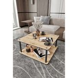 Messer Dekoratif Mdf Masivo 70 x 70 Kare Safir Meşe Orta Sehpa