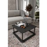 Messer Hole Masivo Orta Sehpa 70X70 Kare Siyah