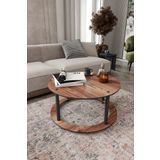 Messer Hole Masivo Orta Sehpa R:70 Cm Yuvarlak Madran Ceviz