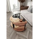 Messer Yin Yang Unity Serenity 3'lü Meşe Ceviz Siyah 70 cm Orta Sehpa