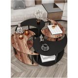 Messer Yin Yang Unıty Serenıty 4'lü Madran Ceviz Siyah 90 cm Orta Sehpa