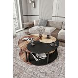 Messer Yin Yang Unıty Serenıty Orta Sehpa 3 Lü Safir Meşe Madran Ceviz Siyah 90 Cm Çap