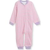 Messido Kız Bebek Uyku Tulumu Çizgili Fermuarlı Bisiklet Yaka Long Sleeve Ribanalı - Pembe - 2 - 3 Yaş