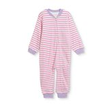 Messido Kız Bebek Uyku Tulumu Çizgili Fermuarlı Bisiklet Yaka Long Sleeve Ribanalı - Pembe