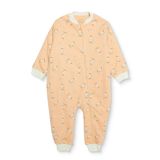 Messido Kız Bebek Uyku Tulumu Papatya Baskılı Fermuarlı Bisiklet Yaka Long Sleeve Ribanalı - Somon