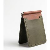 Mest Craft El Yapımı %100 Hakiki Deri Para Klipsli Minimalist Kartlık Cüzdan - Olive Brown