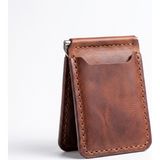 Mest Craft El Yapımı %100 Hakiki Deri Para Klipsli Minimalist Kartlık Cüzdan - Taba