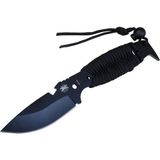 Mestore Gear Assault 0238BK Kamp Bıçağı 22,5 cm - Siyah, Metal Ampampamp Ipli Sap