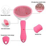 Mestore Karamel Pet Kendini Temizleyen Tuşlu Kedi Köpek Tarağı Pembe 10 x 20 cm - 11123-PMB