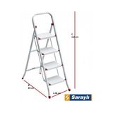 Mestore Saraylı Pratik Metal Merdiven Beyaz 4 Basamaklı - 8695849009578