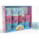 Mestore Stitch Baskılı Magic Spring Stres Yayı - Standlı Pembe ve Mavi Renk 12'li Seti ALK3986