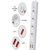 Mestore Termal Akım Korumalı 4’lü Priz 4x USB 2x Type-C Çıkışlı Grup Priz Çoğaltıcı (3500W)