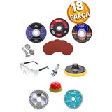 Mesut Hırdavat 18 Parça Spiral Avuç Taşlama Cırt Zımpara Ahşap Inox Metal Mermer Kesici Kesme Flap Disk