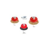 Mesut Hırdavat 4 Parça Çanak Tel Fırça Set 75MM ve 100MM Saçaklı Çanak Tel F