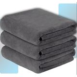 Met Shopping 3 Adet, Fitness Havlusu , Spor Havlusu, Antreman Havlusu, Siyah Havlu, %100 Pamuk Havlu - Gri - 50 x 90 cm