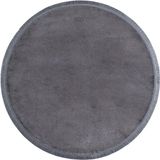 Meta Halı Yuvarlak Puffy Peluş Post Düz Saçaklı Kaymaz Taban Halı 8 Renk - Antrasit - 100 x 100 cm