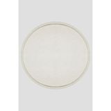 Meta Halı Yuvarlak Puffy Peluş Post Düz Saçaklı Kaymaz Taban Halı 8 Renk - Ekru - 200 x 200 cm