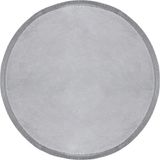 Meta Halı Yuvarlak Puffy Peluş Post Düz Saçaklı Kaymaz Taban Halı 8 Renk - Gri - 100 x 100 cm