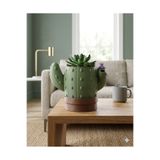 Meta ThreeD Kaktüs Formlu Dekoratif Sukulent Saksısı - Özel Tasarım Yaşam Alanı Hediyelik Saksı- Modern Ev Ve Ofis Hediyesi Çiçeklik - ( 17 cm x 17 cm x 13 cm )