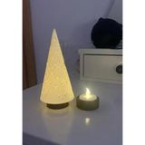 METADESİNG Çam Ağacı Tealight Mumluk, Yılbaşı ve Kış Konsepti, PLA Plastik, Beyaz, 15cm x 7.2cm, Dekoratif