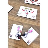 metafortoys 20 Parça Ahşap Çiftlik Hayvanları Tamamlama Kartları Zeka Kartları