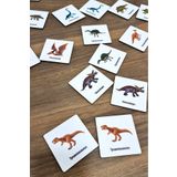 metafortoys 24 Parça Ahşap Dinazorlar Eşleştirme Kartları Zeka Oyun Kartları