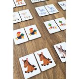 metafortoys Ahşap Sevimli Çiftlik Hayvanları Zeka Kartları Eşleştirme Oyunu Okul Öncesi Eğitim Materyali