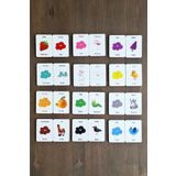 metafortoys Ahşap Zeka Kartları Eşleştirme Oyunu Ahşap Pazıl Oyuncak (renkler)