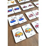 metafortoys Ahşap Zeka Kartları Eşleştirme Oyunu Ahşap Pazıl Oyuncak (taşıtlar)