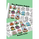 metafortoys Büyülü Evler Dev Boyama Kağıdı 2.5 metre x 62 cm Kağıt Aktivite Rulosu