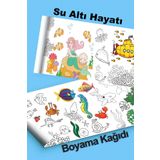 metafortoys Deniz Altı Hayatı Dev Boyama Kağıdı 2.5 Metre Kağıt Aktivite Rulosu