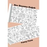 metafortoys Funny Farm Dev Boyama Kağıdı 2.5 metre x 62 cm Kağıt Aktivite Rulosu