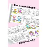 metafortoys İngilizce Alfabe Dev Boyama Kağıdı 2.5 metre x 62 cm Kağıt Aktivite Rulosu