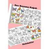 metafortoys Kelebekler Dev Boyama Kağıdı 2.5 metre x 62 cm Kağıt Aktivite Rulosu