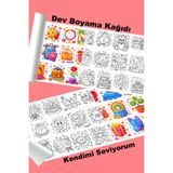 metafortoys Kendimi Seviyorum Dev Boyama Kağıdı 2.5 metre x 62 cm Kağıt Aktivite Rulosu