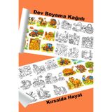 metafortoys Kırsalda Hayat Dev Boyama Kağıdı 2.5 metre x 62 cm Kağıt Aktivite Rulosu