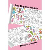 metafortoys Masalsı Unicorn Dev Boyama Kağıdı 2.5 metre x 62 cm Kağıt Aktivite Rulosu