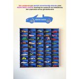 metafortoys Oyuncak Araba Rafı 50'li Mavi (hotwheels Ve Matcbox Arabaları Için Uygundur)