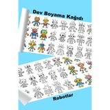 metafortoys Robotlar Dev Boyama Kağıdı 2.5 metre x 62 cm Kağıt Aktivite Rulosu