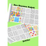 metafortoys Şekiller Dev Boyama Kağıdı 2.5 metre x 62 cm Kağıt Aktivite Rulosu