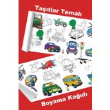 metafortoys Taşıtlar Temalı Dev Boyama Kağıdı 2.5 Metre Kağıt Aktivite Rulosu