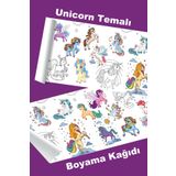 metafortoys Unicorn Temalı Dev Boyama Kağıdı 2.5 Metre Kağıt Aktivite Rulosu