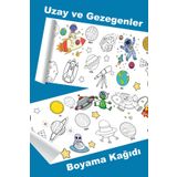 metafortoys Uzay ve Gezegenler Temalı Dev Boyama Kağıdı 2.5 Metre Kağıt Aktivite Rulosu