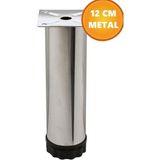 Metal 12 cm Krom Ayarlanabilir Mobilya Kanepe Koltuk Baza Yükseltici Destek Ayağı Ayakları - Titreşim - Çamaşır Bulaşık
